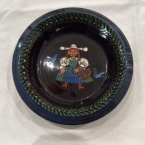 Handcrafted Ceramic Art Plate with Folk Design